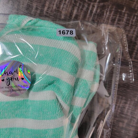 Rue21 Womens Striped High Low Top Medium Mint Green White Casual Everyday‎ Vibes - Picture 7 of 8